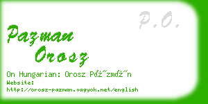 pazman orosz business card